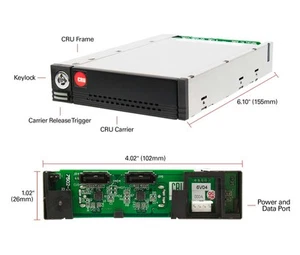 CRU DataPort 25 6G Drive Enclosure Internal - 2 x Total Bay - 2 x 2.5" Bay - Picture 1 of 3