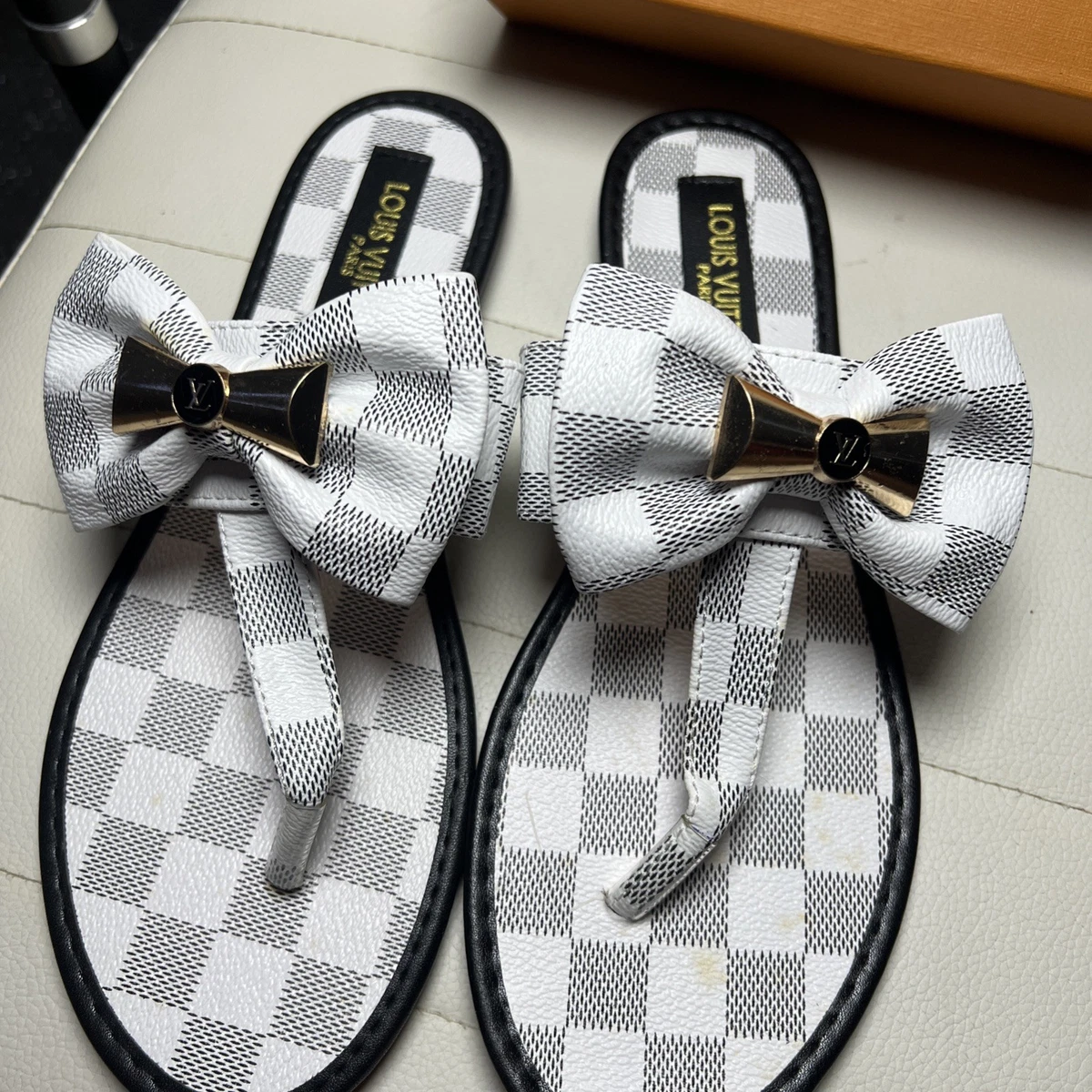 Louis Vuitton Women's Flip Flop Upper Leather Sandals for sale | eBay