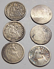 6 Circulated Half dimes - various dates