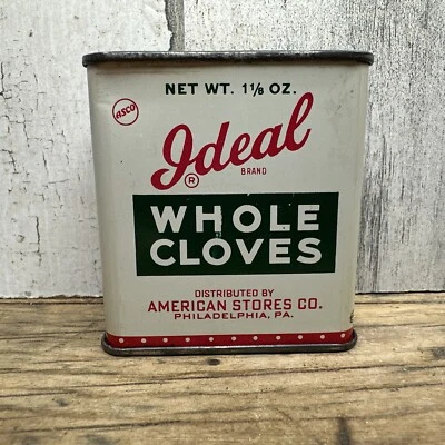 Vintage Ideal American Stores Spice Tin - Cloves  -Philadelphia PA Advertising - Image 1 of 4