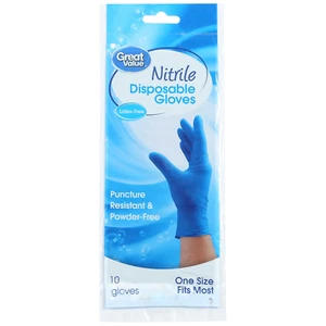 Pack of 10 Puncture Resistant Nitrile Disposable Multipurpose Cleaning Gloves, B - Picture 1 of 12