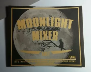 MEZCLADOR MOONLIGHT GATO EN ÁRBOL MEDIANO MED 4x5 HALLOWEEN BOTELLA DE VINO PEGATINA ETIQUETA - Imagen 1 de 1
