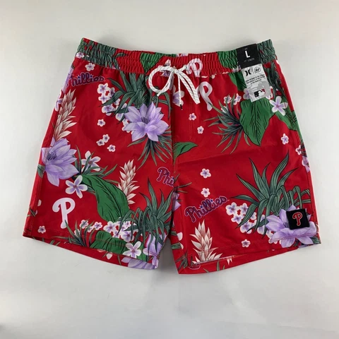 Philadelphia Phillies Floral Print 47 Brand Hurley Board Shorts Mens Large New Cover
