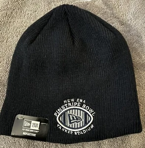 NEW ERA PINSTRIPE BOWL KNIT HAT YANKEE STADIUM REFLECTIVE WINTER CAP FOOTBALL - Picture 1 of 3
