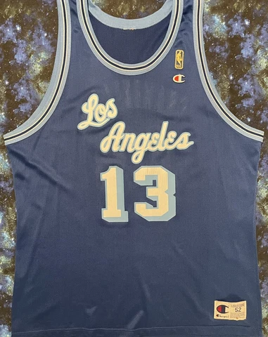 Vintage Champion NBA Los Angeles Lakers Wilt Chamberlain Gold Logo Jersey Cover
