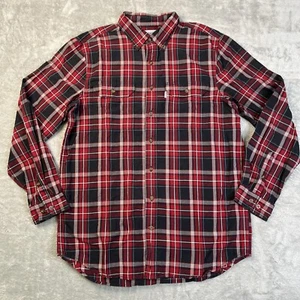 Carhartt a cuadros para hombre con botones talla L Alto Rojo Negro Hombre Ajuste Original - Imagen 1 de 10