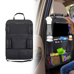 1pc Car Seat Organizer Folding Sack Tray Holder Multi Pocket Storage Bag Black - Foto 1 di 12