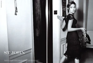 2008 St. John Mario Testino Angelina Jolie moda 4 páginas anuncio de revista - Imagen 1 de 2