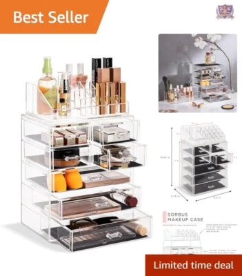 Versátil Bolsa de Maquillaje Transparente con Cajones de Almacenamiento - Regalo Ideal para Amantes de la Belleza Foto 1 de 4