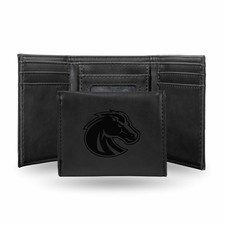 Boise State Broncos NCAA Laser Engraved Black Trifold Wallet