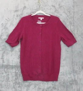 Woman Within Women's Maroon Women Plus Size Perfect Elbow-Length Sleeve Cardigan - Picture 1 of 6