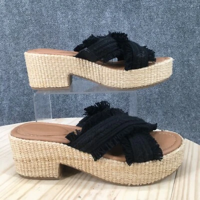 Universal Thread Sandals Womens 9.5 Sally Slip On Flatform Espadrille Black - Image 1 of 4