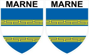 2x écussons MARNE Autocollants 4x5cm département 51 Sticker blason - Picture 1 of 1