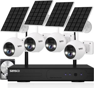 8CH NVR Wireless Battery Powered CCTV Security System 4MP WiFi Audio IP Camera - Picture 1 of 18