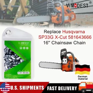3er Pack 16'' Motorsägenkette für Husqvarna SP33G X-Cut 0,325" 0,050'' 66DL 581643666 - Bild 1 von 7