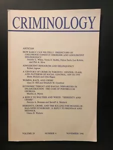 Criminology Volume 28 Number 4 November 1990 VGC Jounal American Society - Picture 1 of 2