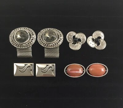 Lote de Gemelos Estrás Tono Plata Rosa Cabujón Adornado Trébol Malla Envoltura De Colección C1 Foto 1 de 4