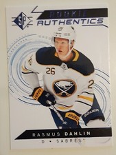 2018-19 UD SP Hockey-ROOKIE AUTHENTICS-RASMUS DAHLIN-BLUE PARALLEL 