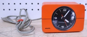 Krups Vintage Rare Orange MCM Retro Mid-Century Modern Comfortime 3 Alarm Clock - Picture 1 of 9