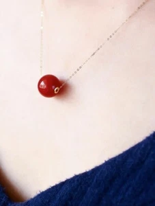 18K Solid Gold Red Agate 18K Jinnan Red Agate Clipper card Pendant Jewelry 南红路路通 - Picture 1 of 12