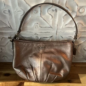 Small Coach Purse - Pale Gold-Metallic- Mini Leather Handbag - Picture 1 of 5