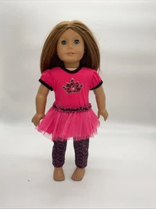 Camicia principessa rosa leggings vestito adatto a bambole American Girl 18 in vestiti bambola - Foto 1 di 4
