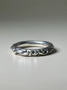 Solid Chrome Hearts Steeling Silver 925 Scroll Band, Sz 9.75 - Picture 1 of 5