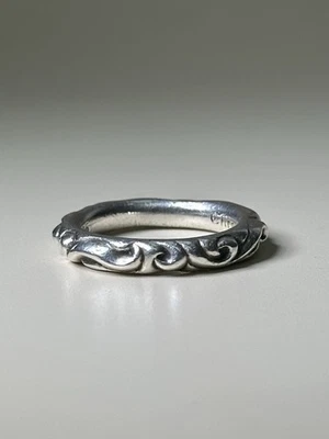 Solid Chrome Hearts Steeling Silver 925 Scroll Band, Sz 9.75 - Image 1 of 4