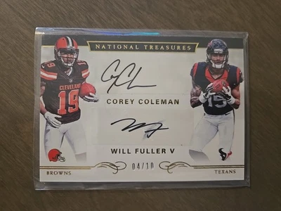 Dual Auto #'d /10 Corey Coleman And Will Fuller V. 2016 NFL National Treasures  - Image 1 of 4