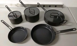 Stanley Tucci Milano Black, 8 Total Pieces  Ceramic Nonstick Coating Pan Set - Picture 1 of 19