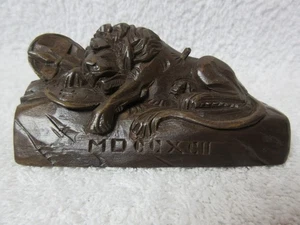 Lion of Lucerne/ Lion Monument to Swiss Guards 1792. Small Wooden Sculpture - Picture 1 of 13