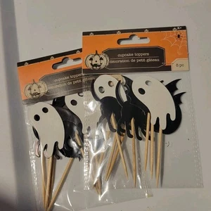 16 Topper per cupcake Halloween e tazze da forno per cupcake-pipistrelli fantasmi gatti zucche - Foto 1 di 1