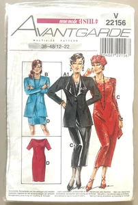 1980's Neue Mode Stil Misses' Jacket,Dress Pattern V22156 Size 12-22 UNCUT - Picture 1 of 2