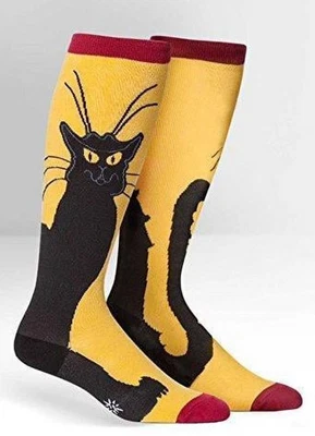 Sock It To Me - Steinlen's Le Chat Noir Wide Calf Knee High Socks- Unisex - Image 1 of 4