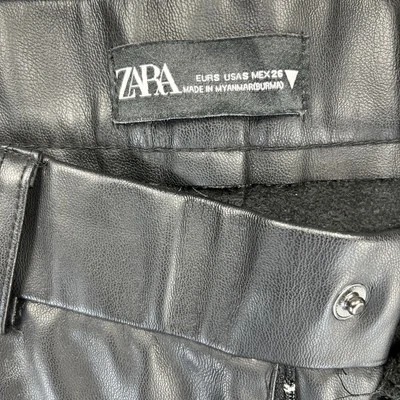 ZARA new without tags faux Black leather Women (S) skinny, slim tight sexy pants - Image 1 of 4