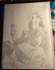 Sexy X-23 X-Men Original Art by Ed Benes 9 X 12 Commission Sketch - Picture 1 of 4
