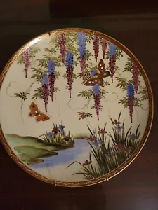 Meiji Koshida Satsuma piatto glicine e farfalle - Foto 1 di 5