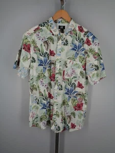 H&M Regular Fit Floral Hawaiian Button Shirt Size Large Mens Short Sleeve - Picture 1 of 6