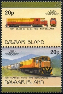 1972 New Zealand Class DX Diesel-Electric Train Stamps / LOCO 100 - Picture 1 of 1