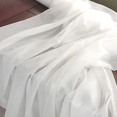 ELENA LINENS 100 Yards 60" White Chiffon Sheer Draping Fabric Wedding Party Decoration Event