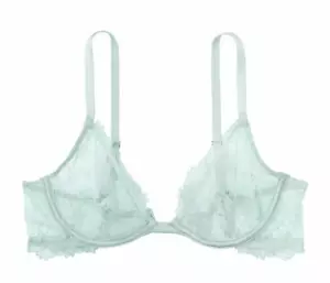 VICTORIAS SECRET LUXE LINGERIE VERY SEXY UNLINED DEMI BRA FLORAL LACE NWT - Picture 1 of 11