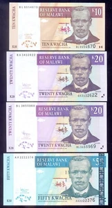 Malawi Set  10 - 500 Kwacha  2004 - 2011  P51 - 56   UNC - Picture 1 of 7
