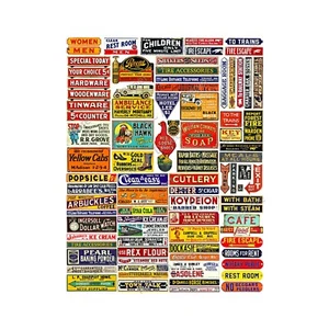 Vintage Model Railroad Signs, 85 Multi-Scale Advertising Signs, 1 STICKER SHEET - Bild 1 von 1