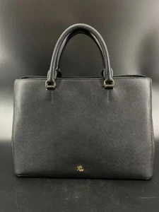 Auténtico bolso grande de cuero Ralph Lauren Crosshatch Hanna - Imagen 1 de 8