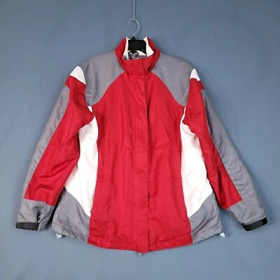 Chaqueta para mujer Athletic Works cremallera completa cuello falso forrada de lana roja talla L Foto 1 de 4