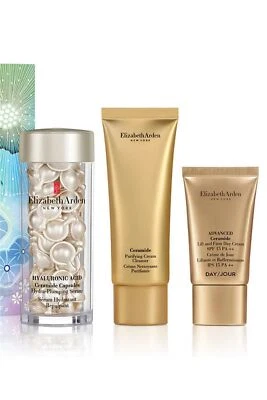 Elizabeth Arden Plumping with a Twist 60 Capsules, Cleanser, Day Cream 15ml - Image 1 of 4