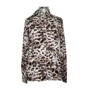 ROBERTO CAVALLI CLASS Damen Langarm Bluse beige braun Leo Print NEU ETIKETT! - Bild 1 von 12