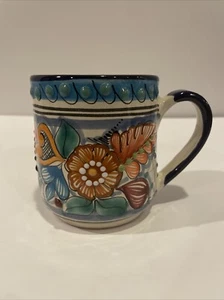 Taza de café de cerámica mexicana Talavera taza de té flores pintadas a mano La Hacienda - Imagen 1 de 12