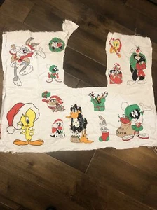 vintage Looney Toons Holiday Christmas cotton fabric scrap - Picture 1 of 9