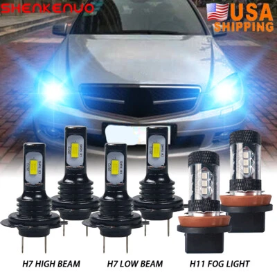 For Mercedes Benz C300 C350 2008-2010 8000K LED Headlight High-Lo+Fog Light Bulb - Image 1 of 4